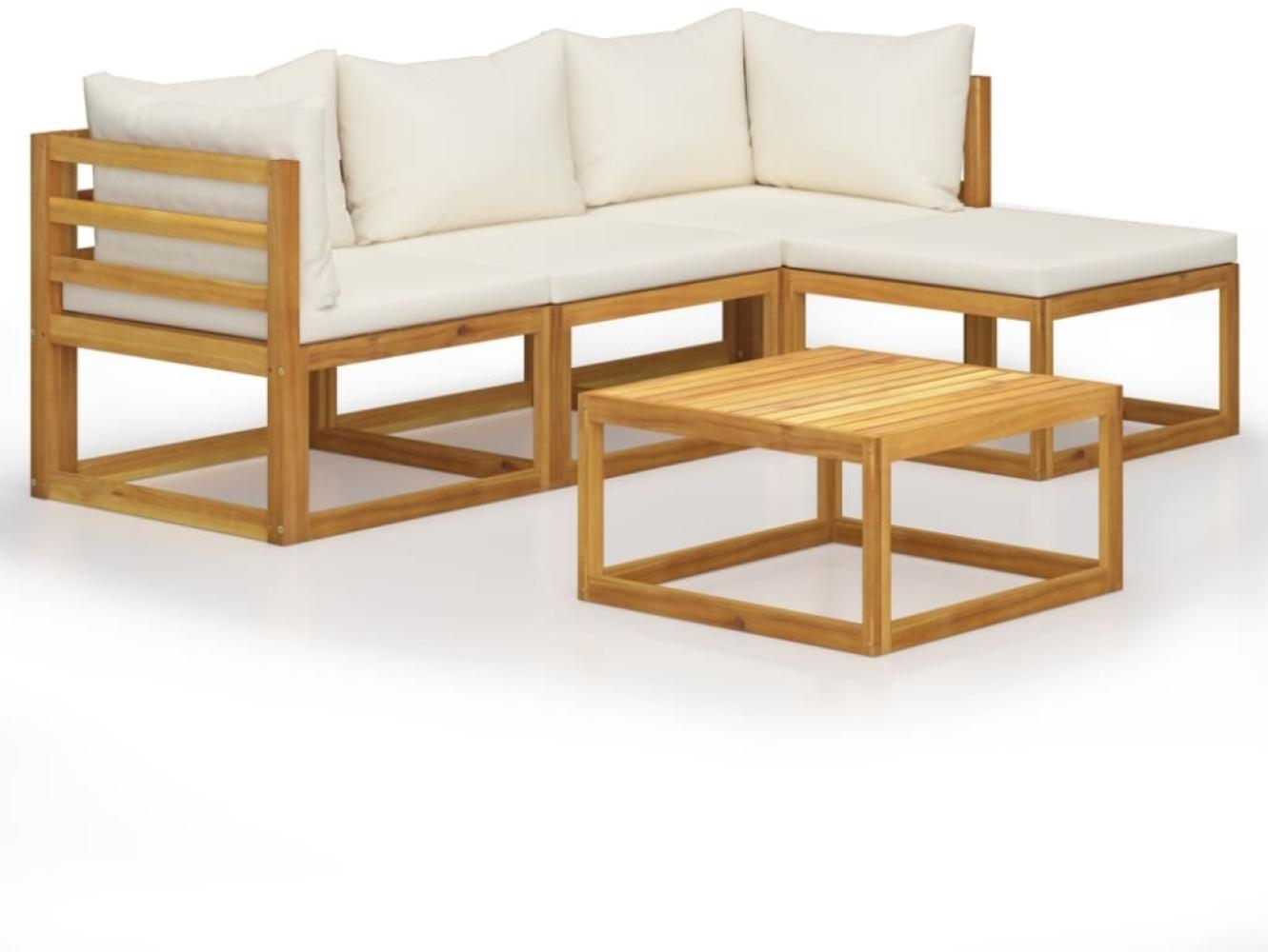 vidaXL 5-tlg. Garten-Lounge-Set mit Auflagen Massivholz Akazie 45916 Bild 1