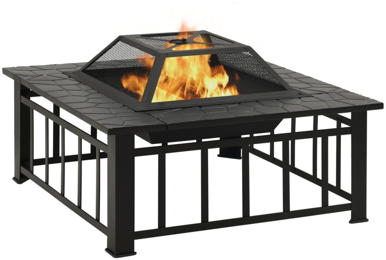 vidaXL Feuerkorb mit Schürhaken 79x79x46,5 cm XXL Stahl 360061 Bild 1