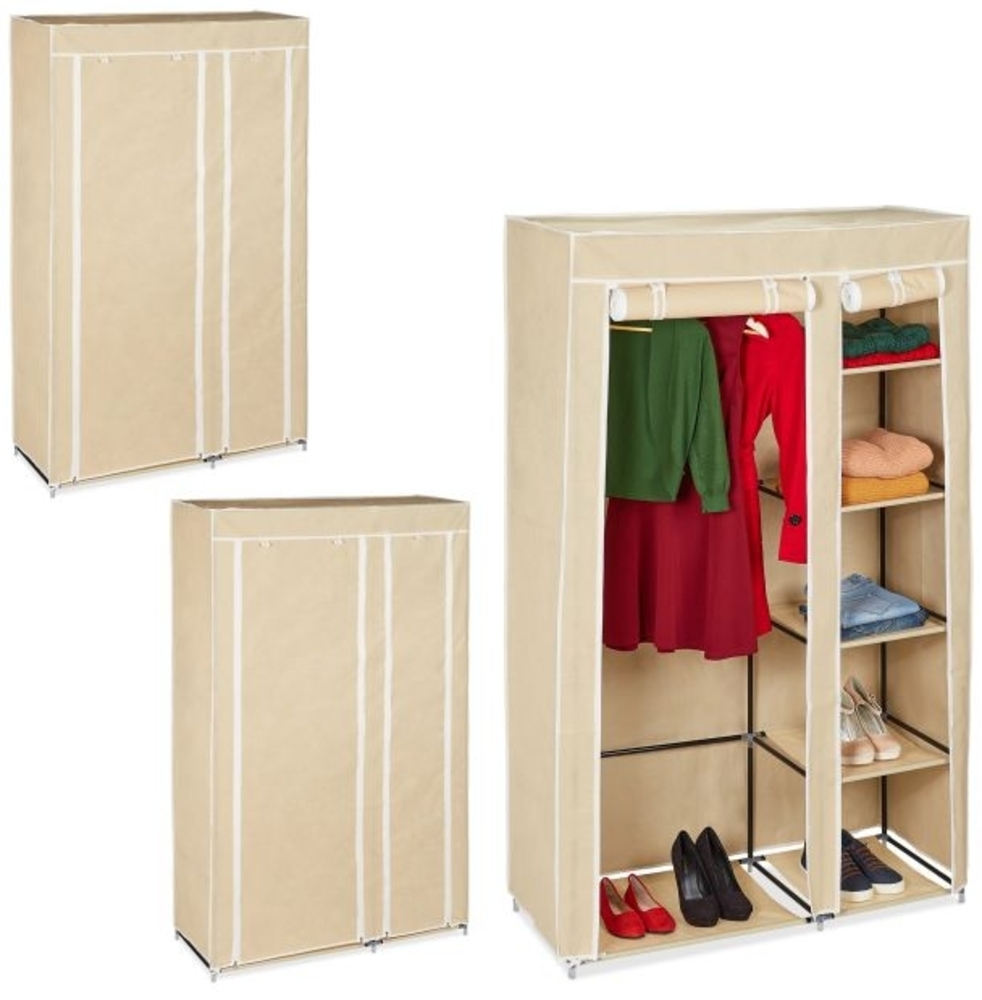 3 x Stoffschrank Kleiderstange beige 10033919 Bild 1