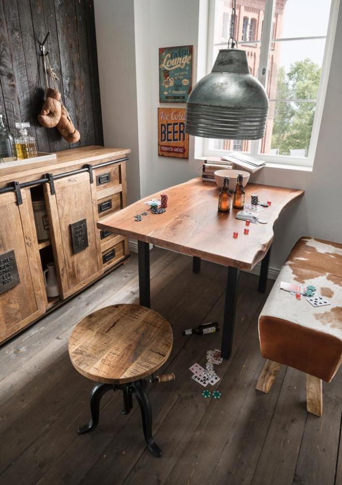 Promo Küchentisch 110 x 70 x 76 Akazie mit Baumkante Bild 1