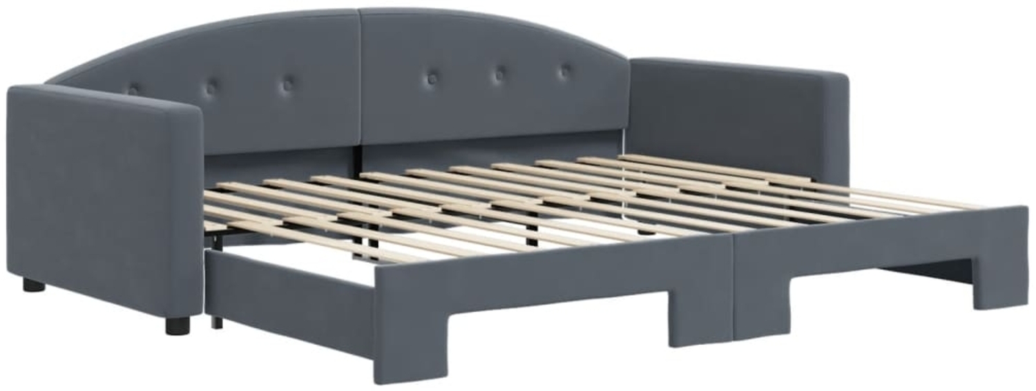vidaXL Tagesbett Ausziehbar Dunkelgrau 90x200 cm Samt 3197302 Bild 1