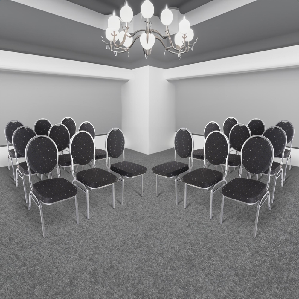 Raburg Stapelstuhl Bankettstuhl, stapelbar, für Konferenz, Seminar & Wartezimmer, David (Set), extra stabile, gepolsterte Metallstühle, belastbar bis 150 kg Bild 1