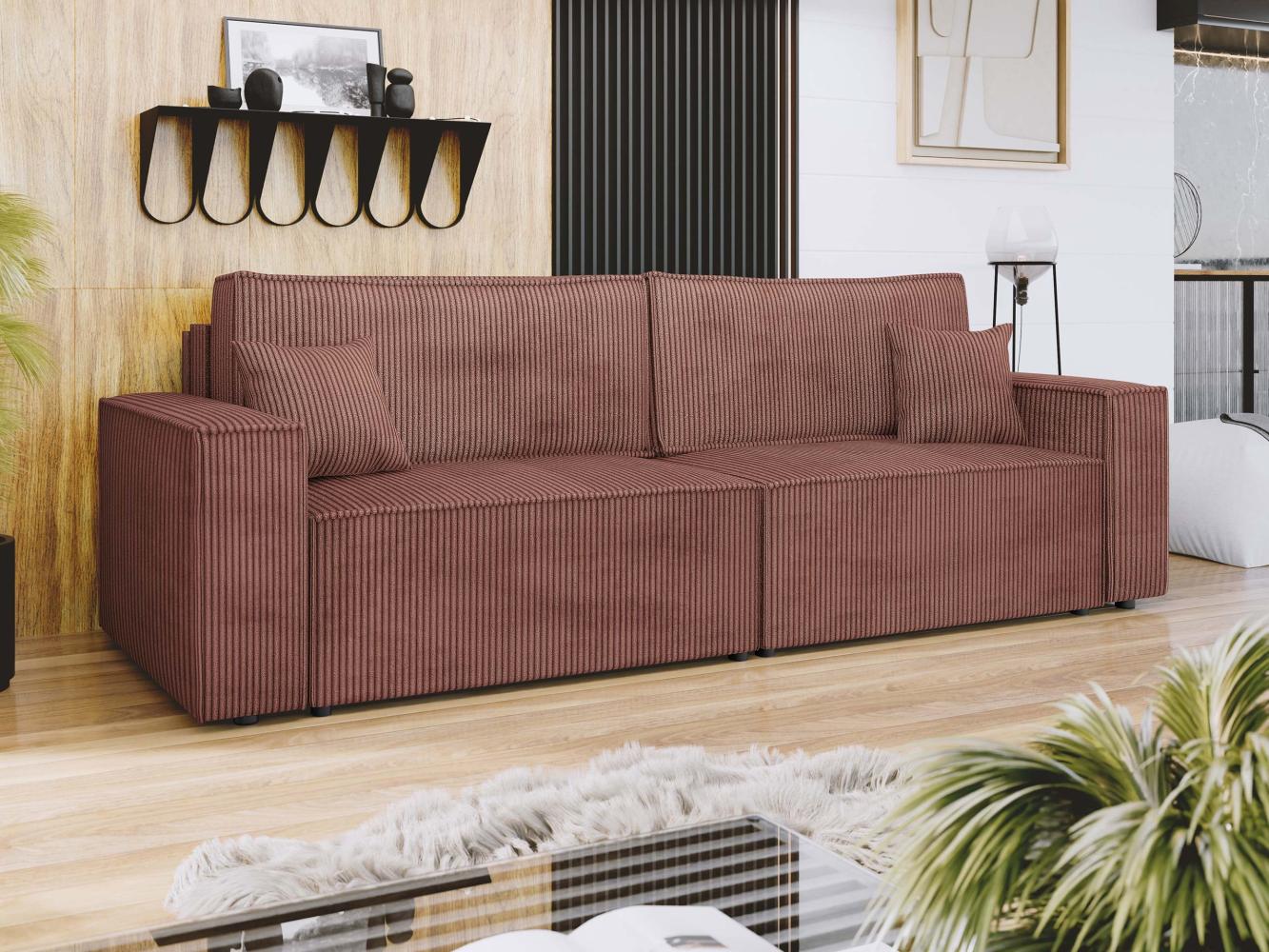 Schlafsofa Kobaro Cord mit 2 Bettkästen und Schlaffunktion (Farbe: Poso 29) Bild 1