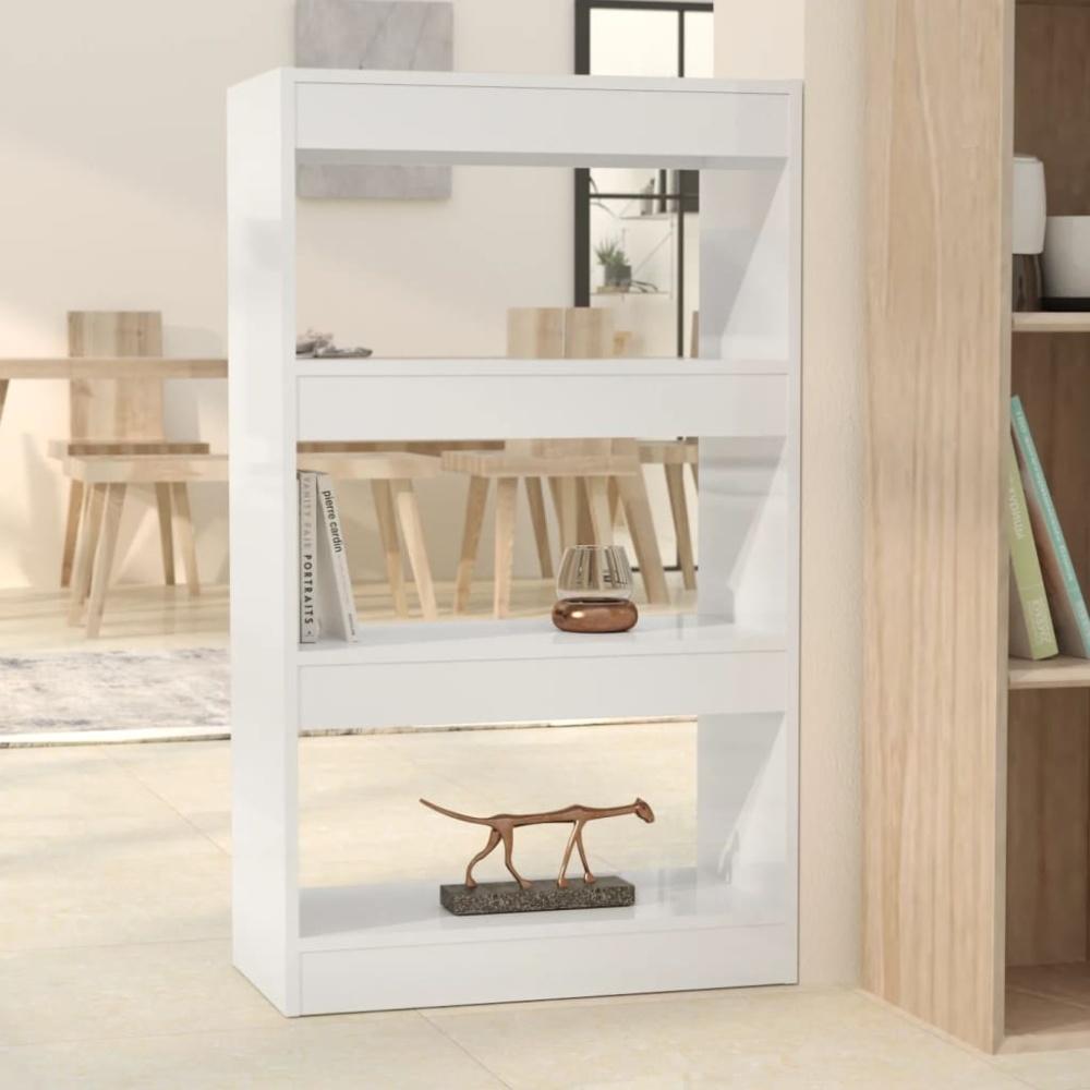 vidaXL Bücherregal/Raumteiler Hochglanz-Weiß 60x30x103cm Holzwerkstoff 811661 Bild 1