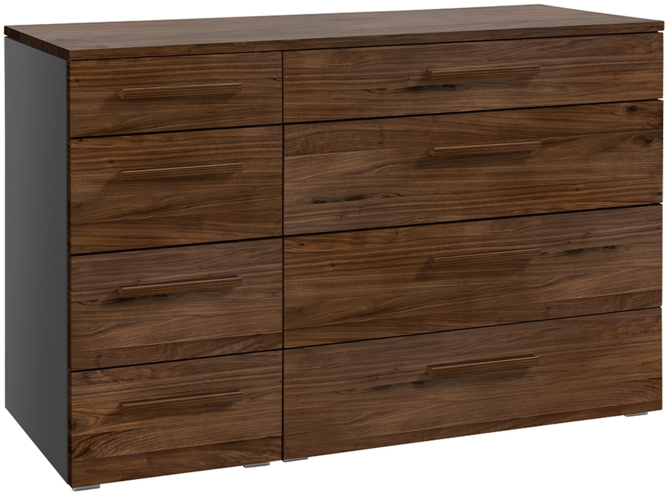 Hasena Kommode Cassino anthrazit Nussbaum geölt teilmontiert Bild 1