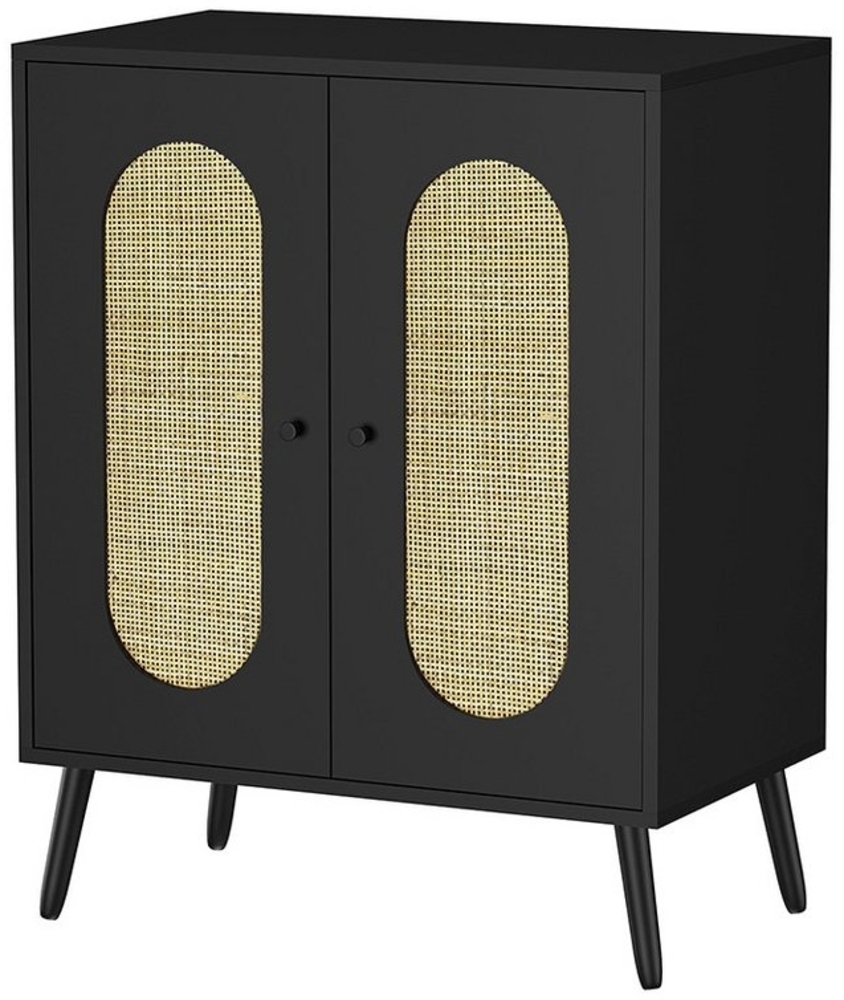 WAOHO Kommode Schrank Rattan geflecht, Kommode,Dekorativer Sideboard 2 türiger Bild 1