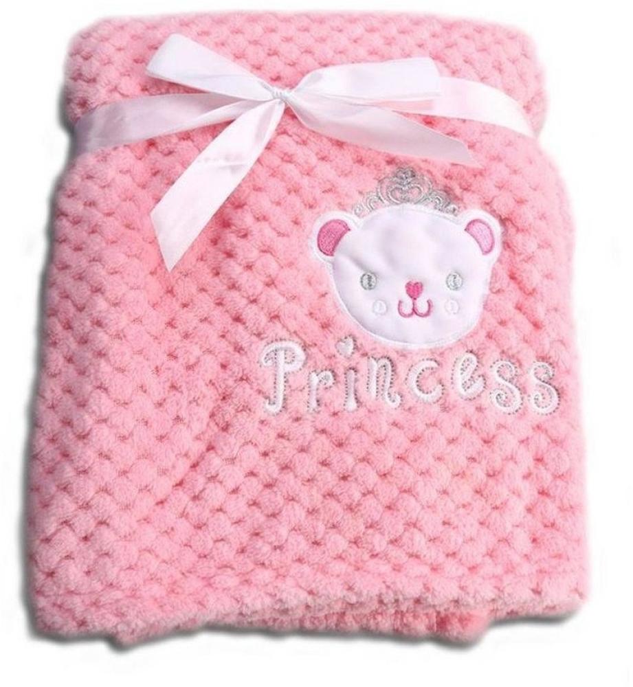 Cangaroo Babydecke Freya, Größe 80 x 110 cm kuschelige Babydecke aus Fleece rosa Bild 1