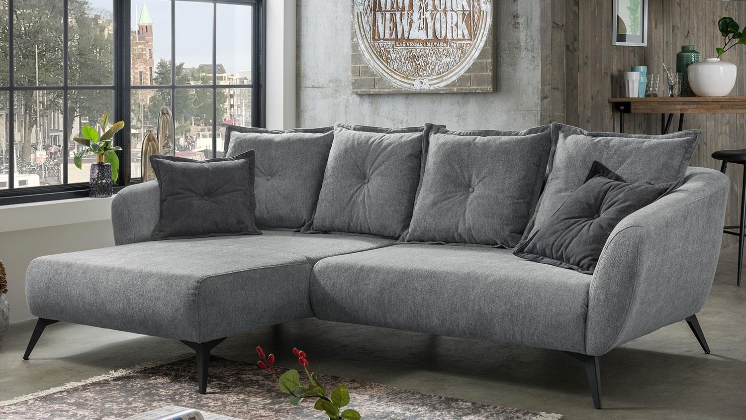 Ecksofa BAGGIO in grau 162x277 cm Bild 1
