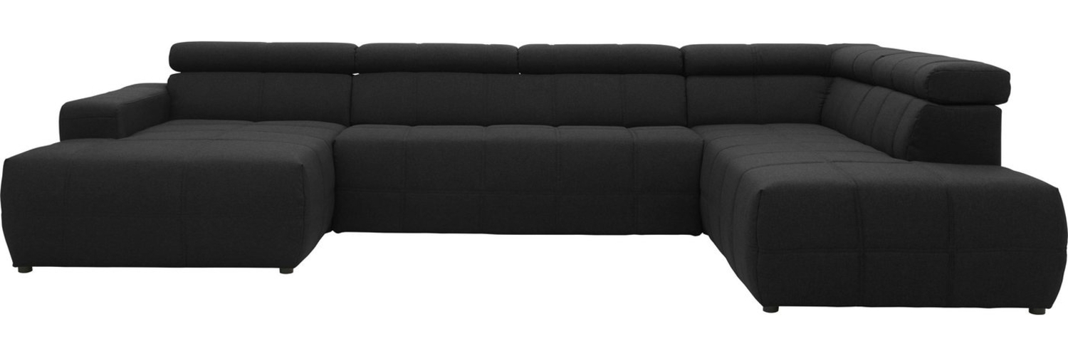 DOMO collection Wohnlandschaft Brandon, whlw. mit Sitztiefenverstellung, inkl. Nierenkissen, mit Kopfteilverstellung, wahlweise Sitztiefenverstellung, U-Form Bild 1