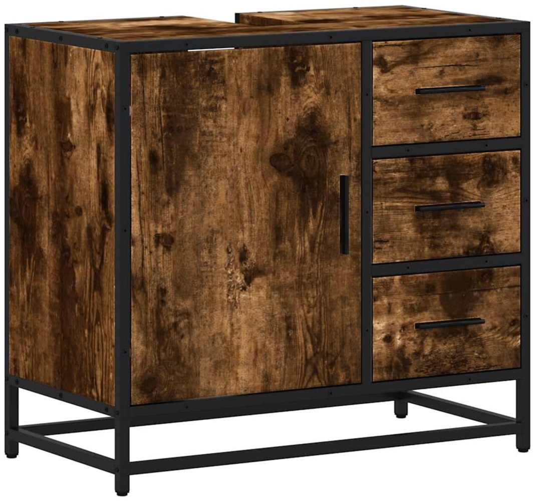 vidaXL Waschbeckenunterschrank Räuchereiche 65x33x60 cm Holzwerkstoff 849276 Bild 1
