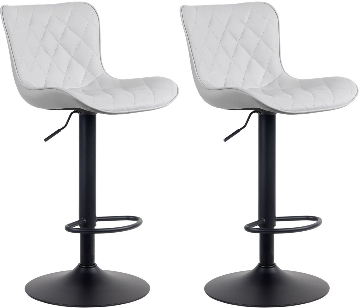 CLP 2er Set Barhocker Emma höhenverstellbar und 360 drehbar,weiß Kunstleder Bild 1