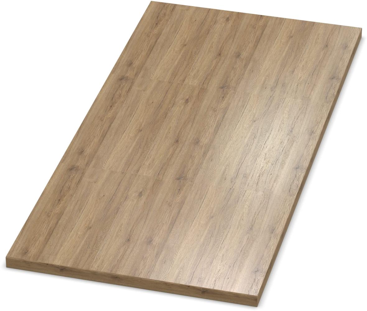 AUPROTEC Tischplatte 19mm Eiche Sanremo Classic 700 x 600 mm Holzplatte Dekor Spanplatte mit Umleimer ABS Kante Auswahl: 70 x 60 cm Bild 1