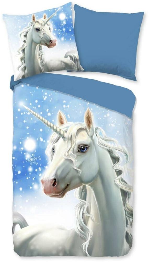 Traumschlaf Flanell Bettwäsche Einhorn|135x200 cm + 80x80 cmTraumschlaf Flanell Bettwäsche Einhorn Bild 1