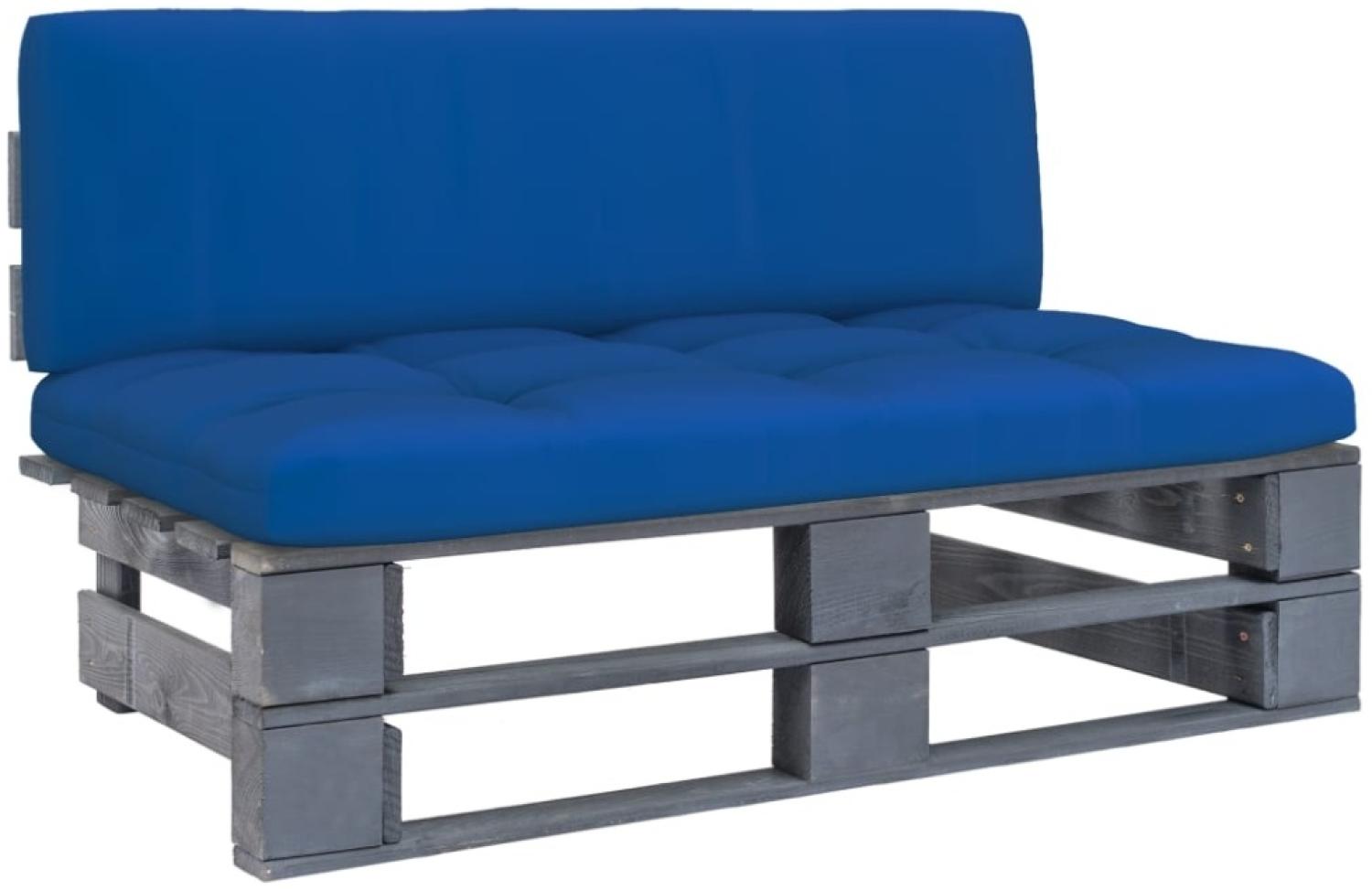 vidaXL Outdoor-Mittelsofa Paletten Imprägniertes Kiefernholz Grau Bild 1