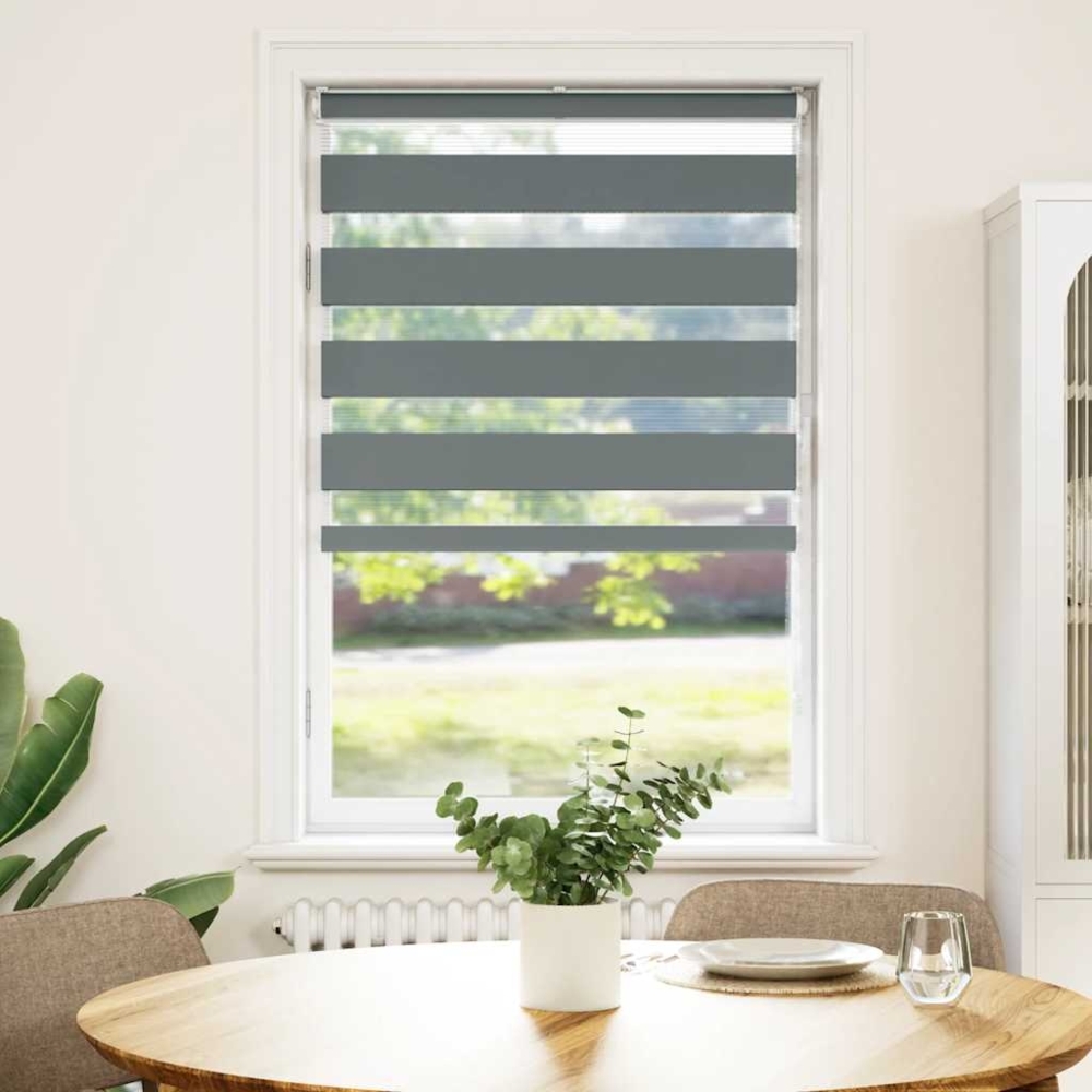 vidaXL Zebrarollo Dunkelgrau 80x100 cm Stoffbreite 75,9 cm Polyester 4014101 Bild 1