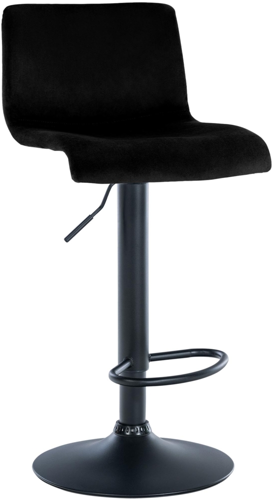 CLP Barhocker Hover Samtbezug höhenverstellbar drehbar mit Rückenlehne,schwarz Metall matt schwarz Bild 1
