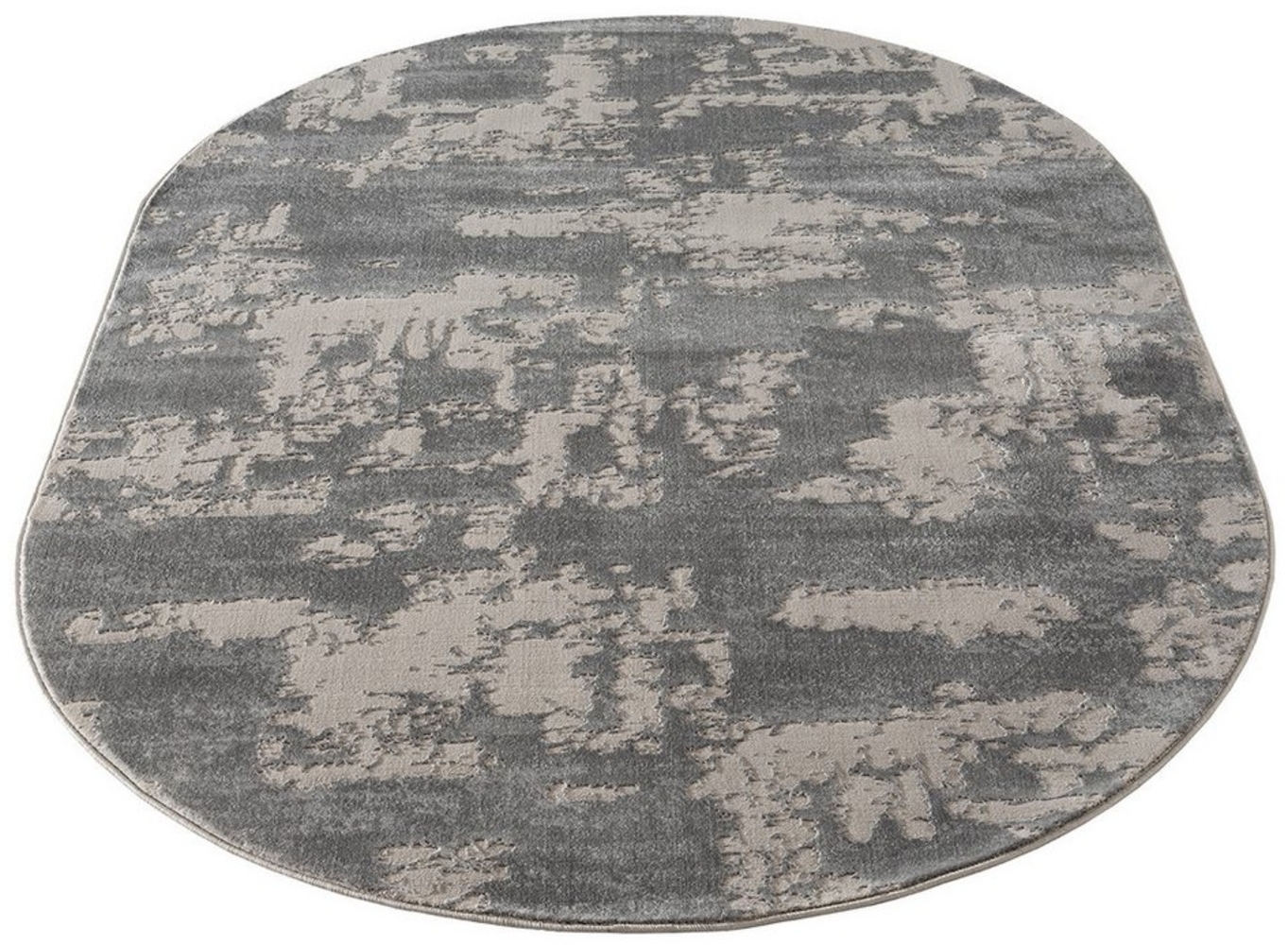 Carpetilla Designteppich Designer Wohnzimmer Teppich abstrakte Musterung Oval Grau, Rechteckig, Höhe: 12 mm, Wohnzimmer Bild 1