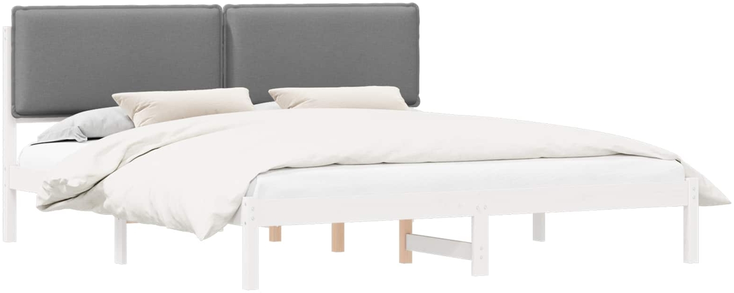 vidaXL Bettgestell mit gepolstertem Kopfteil Hellgrau 180 x 200 cm 877823 Bild 1