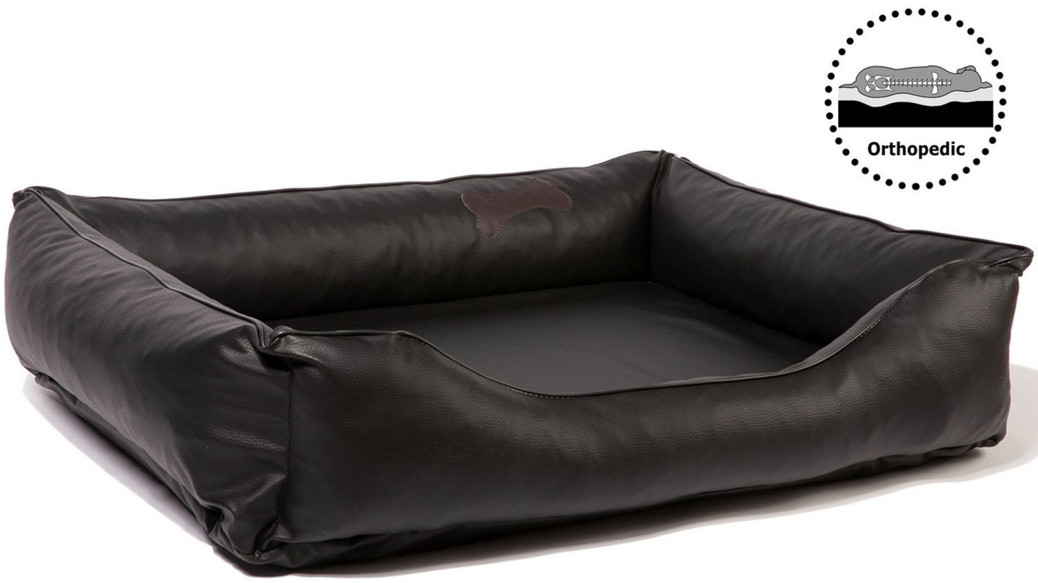 CopcoPet Tierbett Paco Hundebett Schwarz L - 90x70 cm Visco (orthopädisch) Bild 1