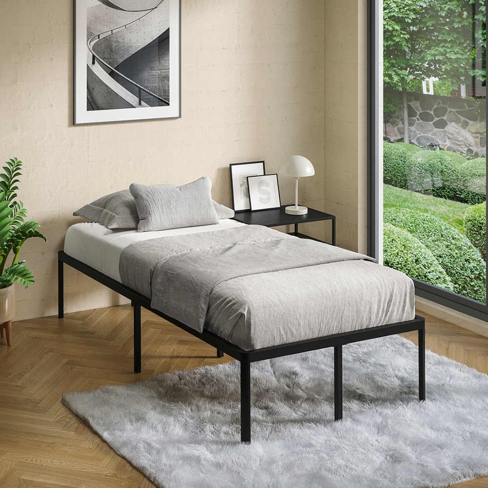 STEELSØN 'Situla' Bett 90x200 cm, Metall, schwarz, Metallbett mit Lattenrost Bild 1