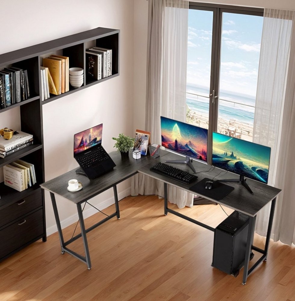 TLGREEN Computertisch Gaming Tisch L-Form Schreibtisch, 167 cm Eckschreibtisch für Büro, Breite 120cm Bild 1