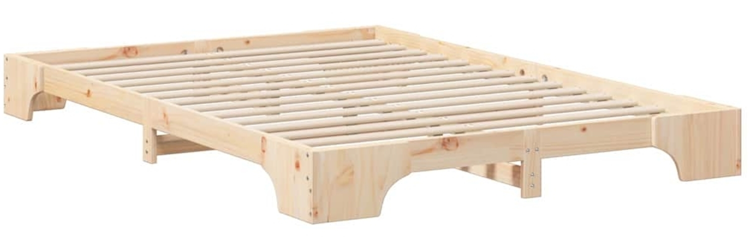 vidaXL Bodenbettgestell mit Speicher Braun Massivholz Kiefer 872920 Bild 1