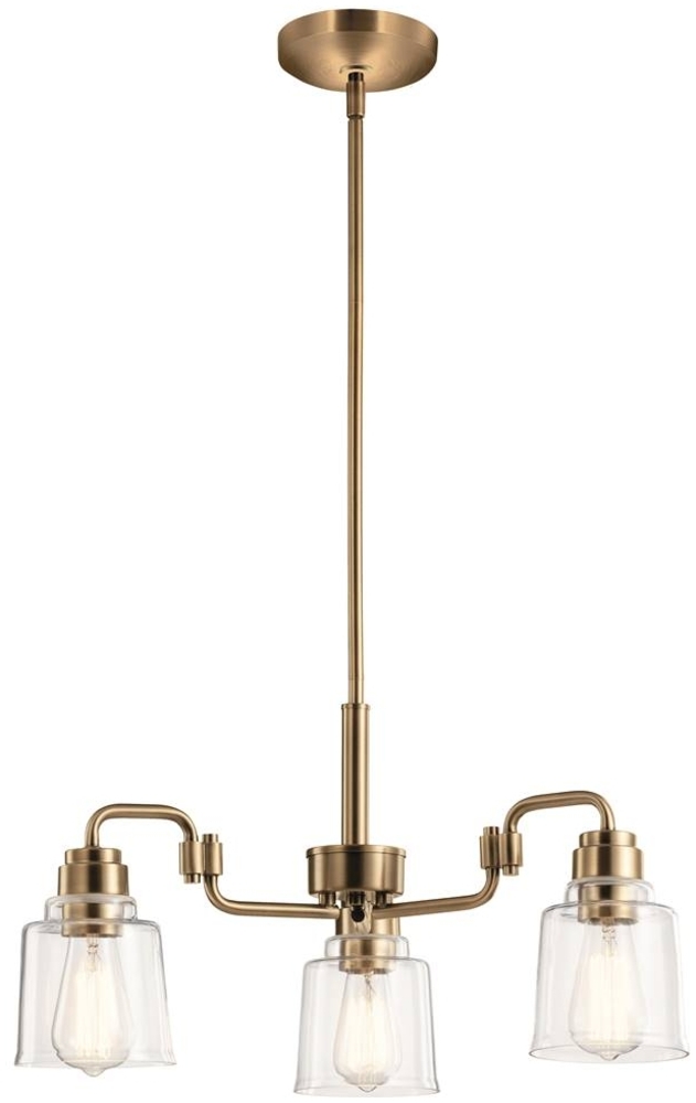 Kichler KL-AIVIAN3-WBR Kronleuchter Aivian E27 60W Stahl, Glas; Messing verwittert B:57. 4cm Ø57. 4cm dimmbar höhenverstellbar Bild 1