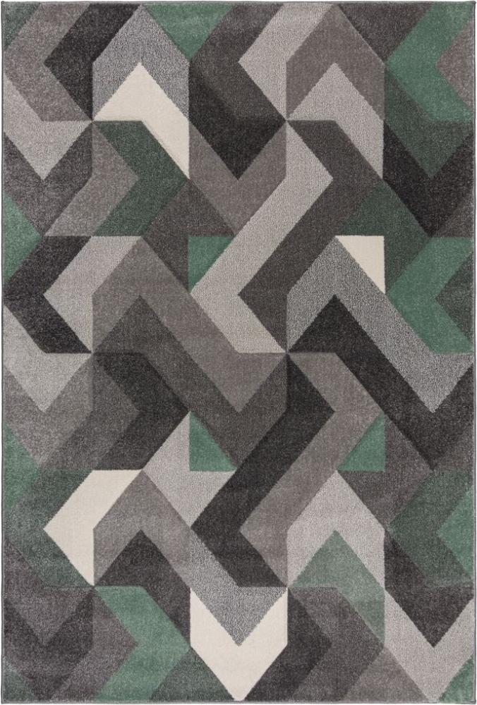 Kadima Design Langlebiger & Pflegeleichter Teppich "Nidd Ruth", Farbe: Grün-Grau, 120x170 cm Bild 1