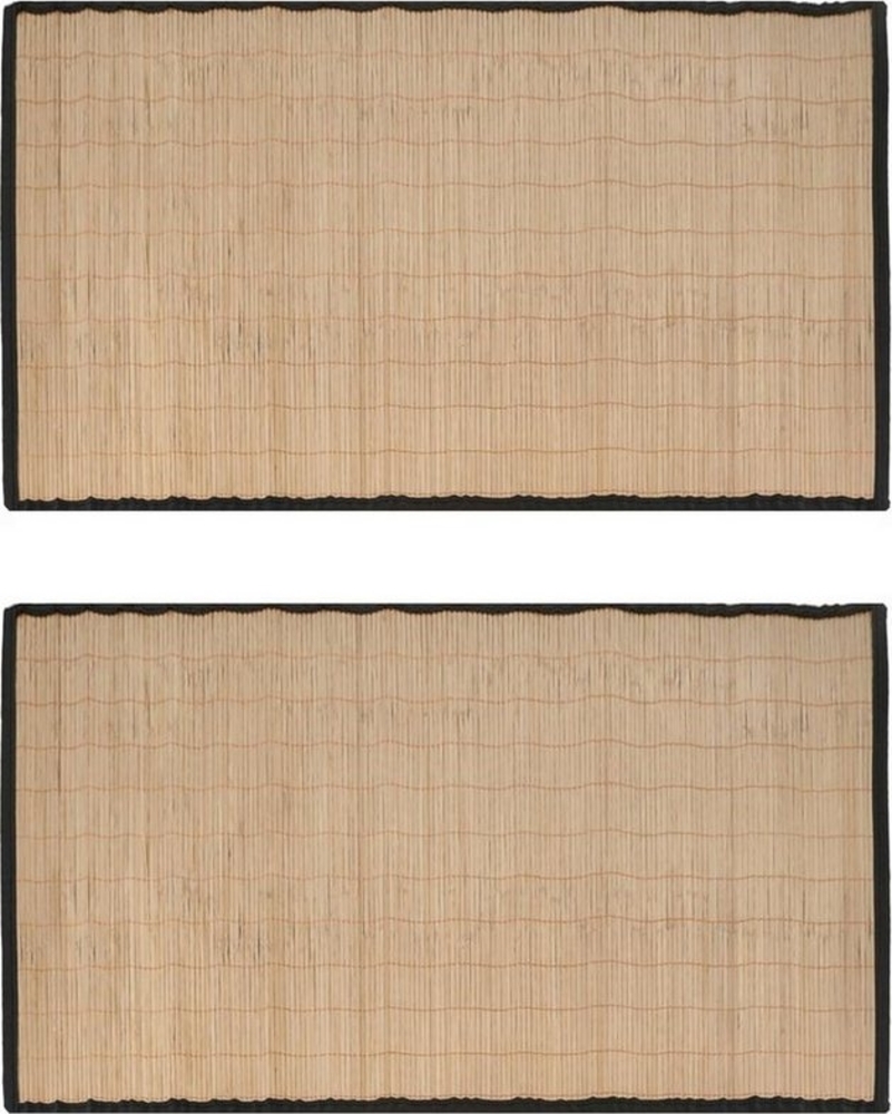 HAC24 Fußmatte 2x Bambusmatte Bad Küche Flur Läufer Vorleger Küchenteppich, Rechteckig, Höhe: 5 mm, Bambus 60 x 90 cm Rutschfest Bild 1