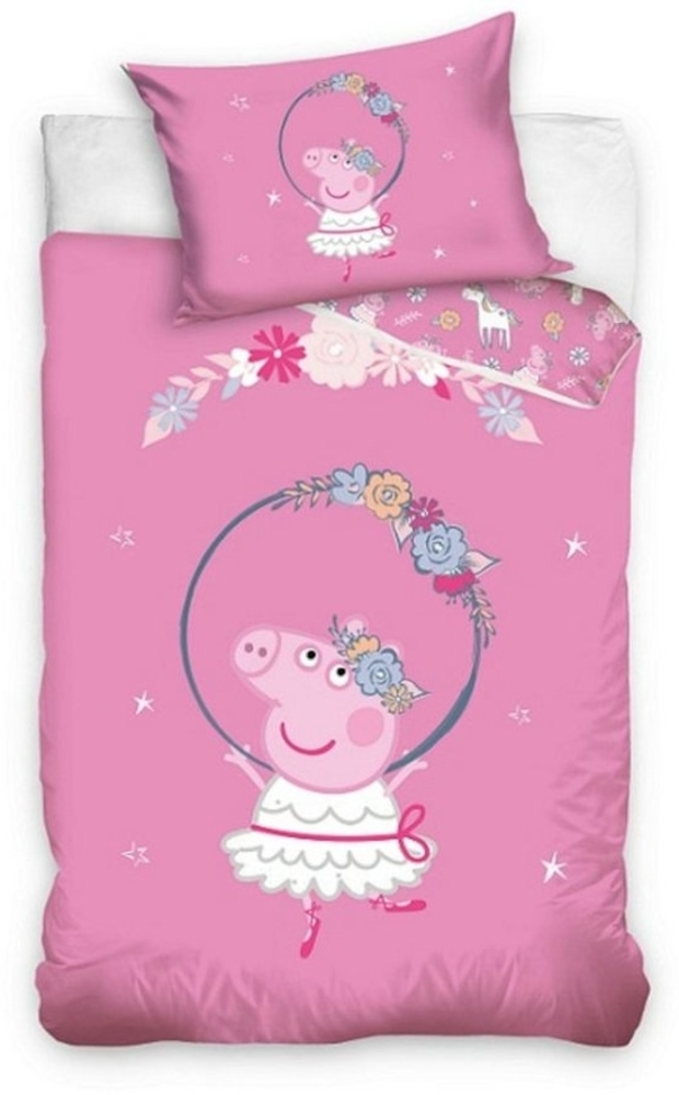 Peppa Pig Babybettwäsche Peppa Pig Babybettwäsche Schweinchen Peppa 100x135 cm Bild 1