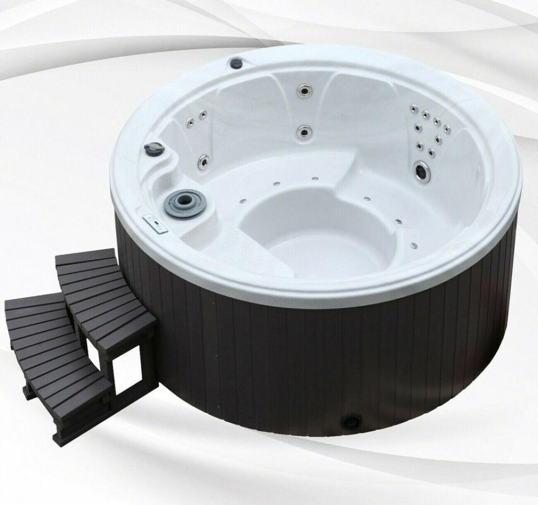 XXL Luxus LED Whirlpool 208x208 rund SPA Hot Tub+Ozon Outdoor+Indoor 4 Personen Bild 1