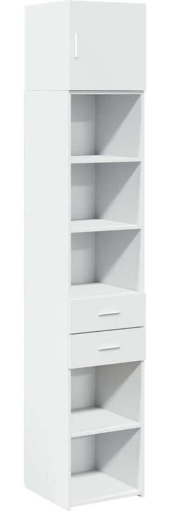 vidaXL Hochschrank Schmal Weiß 40x42,5x225 cm Holzwerkstoff 3281280 Bild 1