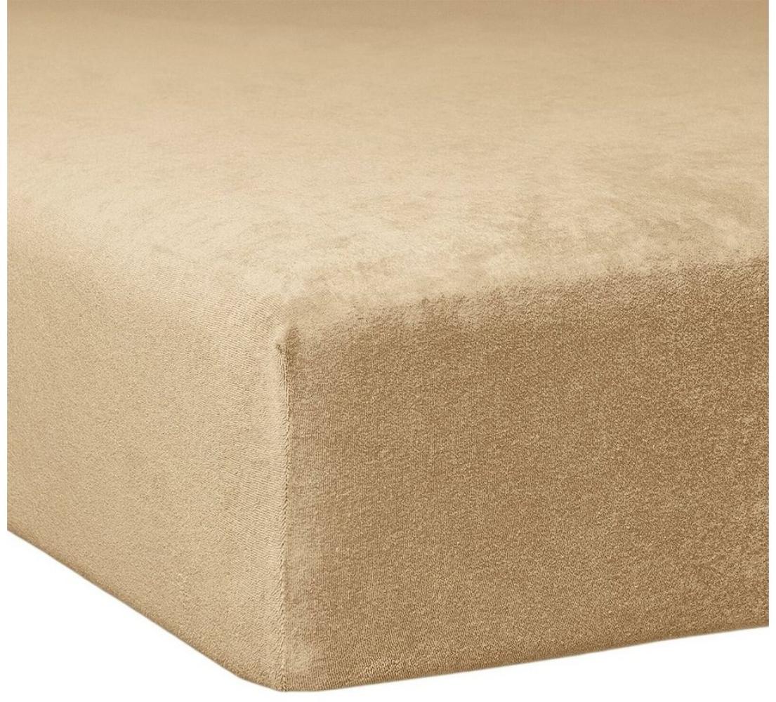 Traumschlaf Flausch Biber Boxspring Matratzen Spannbettlaken, Sand, 90 x 190 cm Bild 1