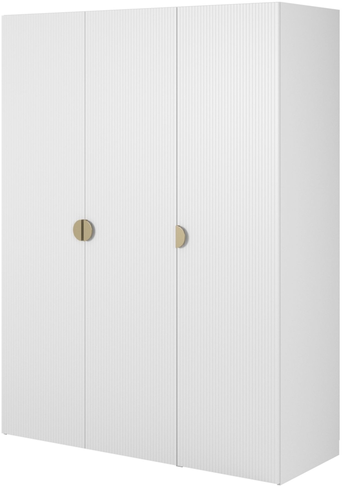 Selsey 'Moonir' Kleiderschrank 3-türig mit 2 Kleiderstangen, weiß 200 x 150 x 57 cm Bild 1