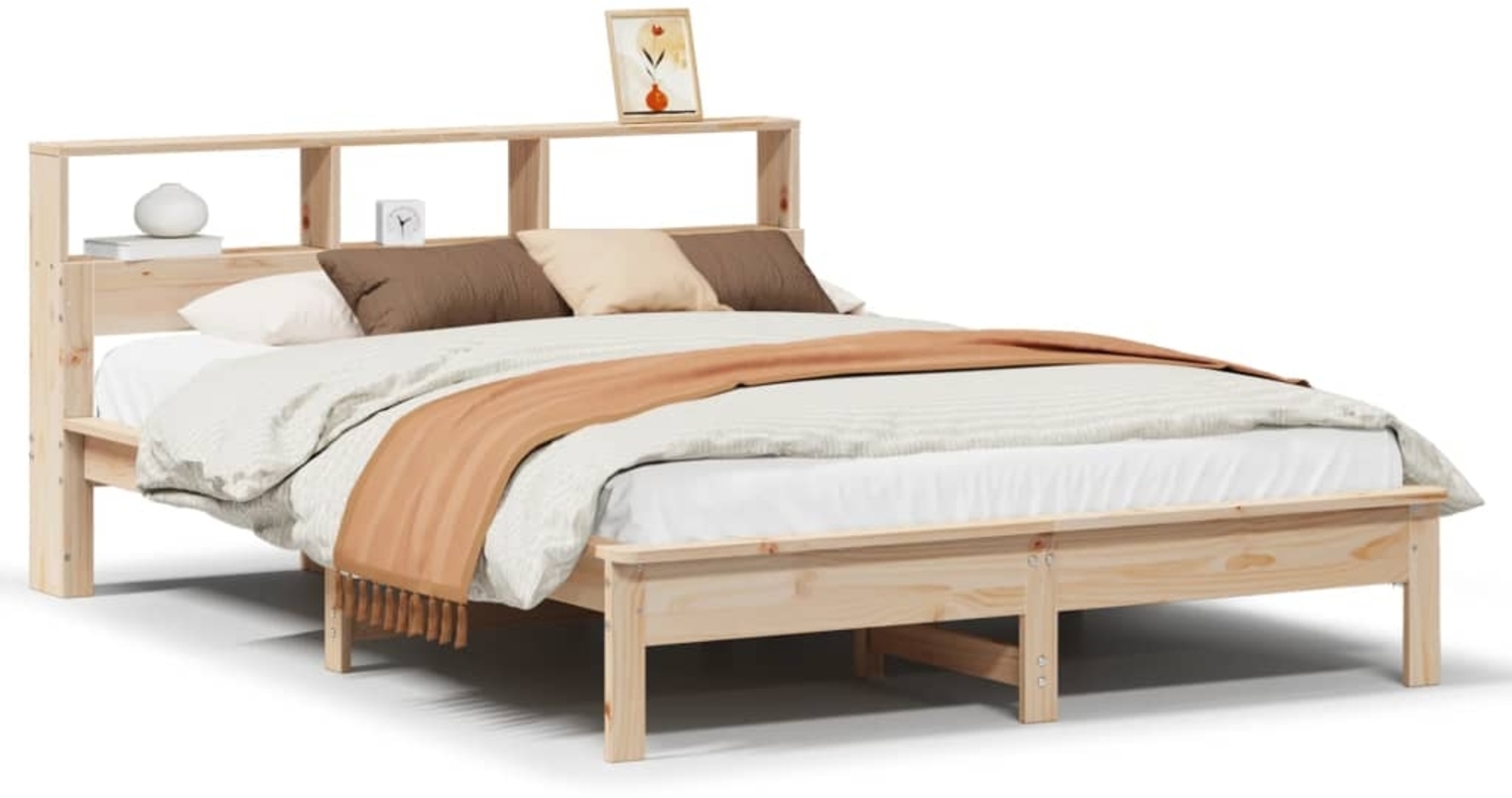 vidaXL Massivholzbett mit Regal ohne Matratze 120x190 cm Kiefer 855729 Bild 1