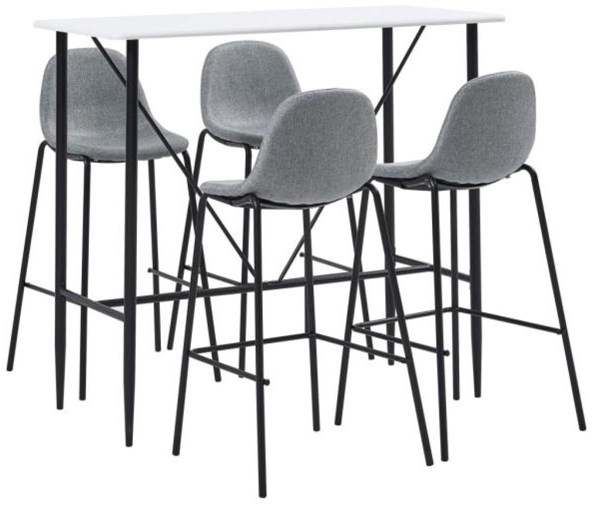 vidaXL 5-tlg. Bar-Set Stoff Hellgrau, Anzahl Sitzplätze: 4 [279890] Bild 1