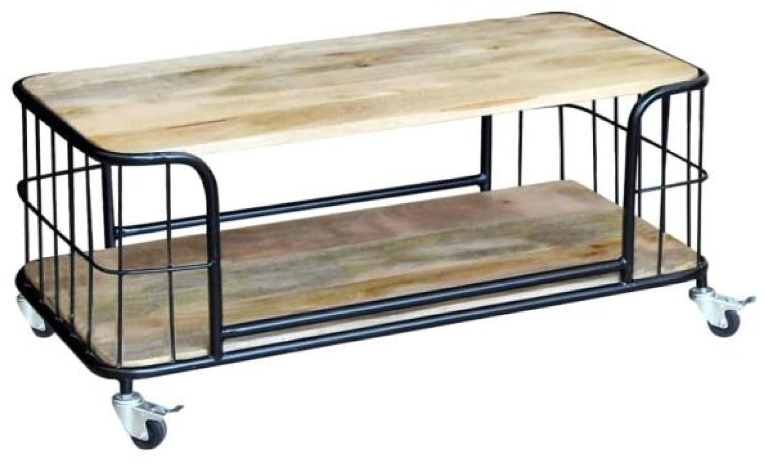 vidaXL Couchtisch Mangoholz Massiv 100 x 50 x 35 cm Bild 1