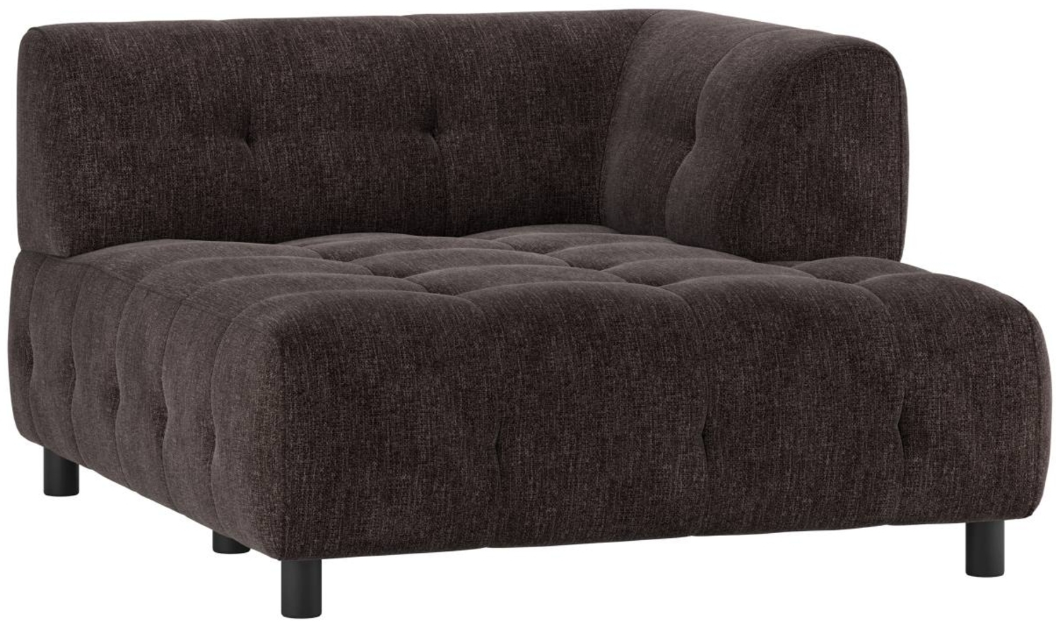 Modulsofa Louis Chaiselongue aus Flachgewebe Rechts, Braun Bild 1