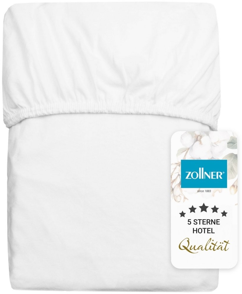 ZOLLNER Spannbettlaken, Jersey, Gummizug: rundum, (1 Stück), 200 x 200 cm, 50% Polyester, 50% Baumwolle Bild 1