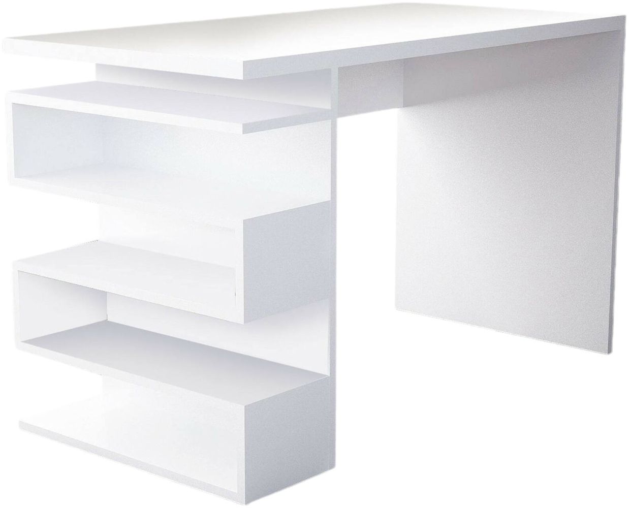 Dmora Schreibtisch Kate, Mehrzweckschreibtisch, Bürotisch für PC, Eckschreibtisch, 120x60 h75 cm, Weiß Bild 1