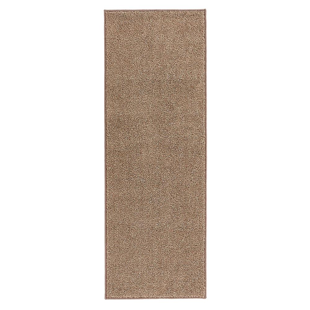 Kurzflor Teppich Pure Uni Braun - 80x300x1,3cm Bild 1