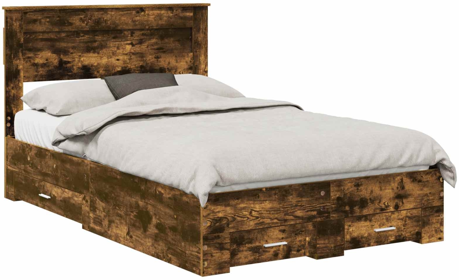 vidaXL Bettrahmen mit Schubladen mit Kopfteil Holzwerkstoff 3410007 Bild 1