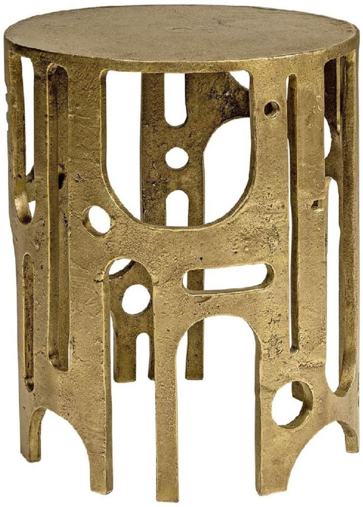 Casa Padrino Designer Hocker Bronze Ø 41 x H. 48 cm - Runder Aluminium Sitzhocker - Rundhocker - Wohnzimmer Möbel - Luxus Möbel - Designer Möbel - Luxus Einrichtung - Designer Einrichtung Bild 1