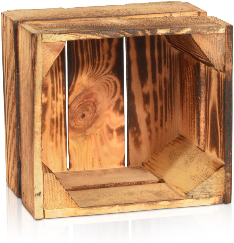 CHICCIE Holzkiste Regale Geflammt 22x20x15cm - Kiste Box (3 St) Bild 1