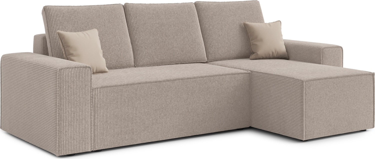 AX LIVING Ecksofa Cord Talaton 246 cm in Creme – Modern & Funktional Bild 1