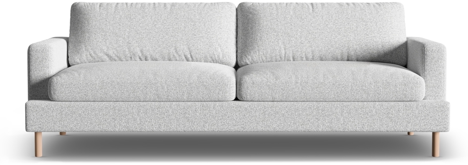 Micadoni Sofa Aliya 4-Sitzer Strukturierter Stoff Hellgrau Melange Bild 1