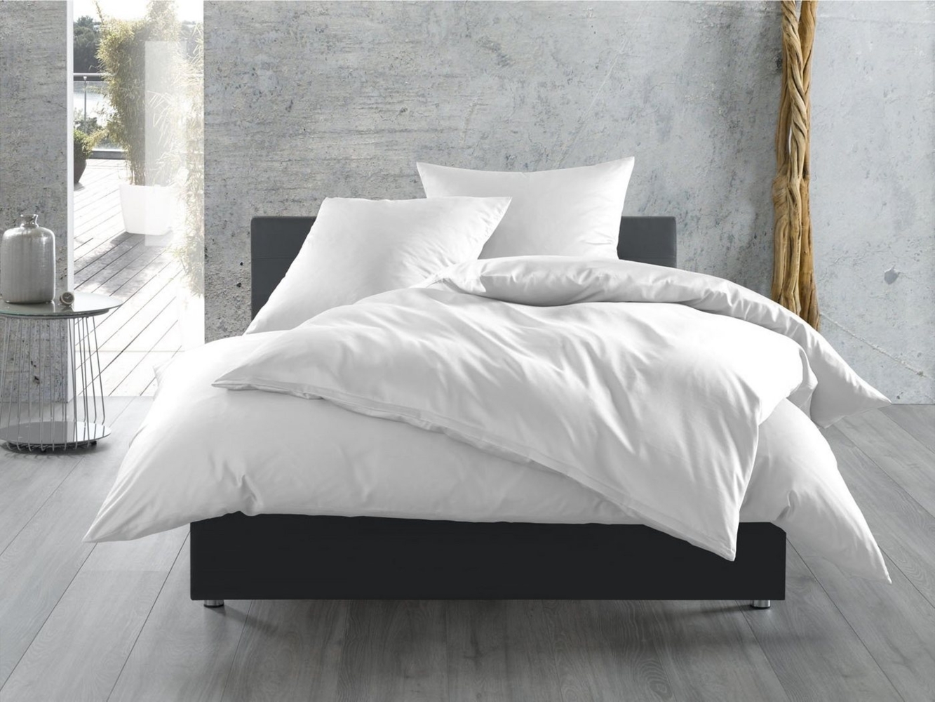 BETTWAESCHE-MIT-STIL Bettwäsche Mako Satin Bettwäsche uni einfarbig, Mako-Satin, 2 teilig Bild 1