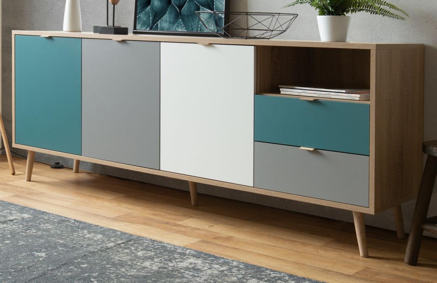 Sideboard Colory Eiche Tricolor 180 x 71 cm Bild 1