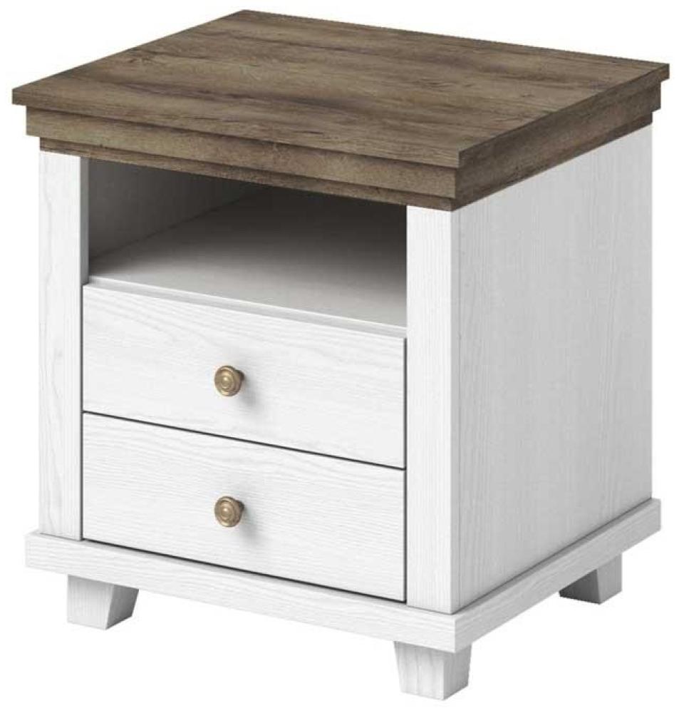 Nachttisch EVORA Eiche Lefkast Dekor Abisko Ash 52x42 cm Bild 1