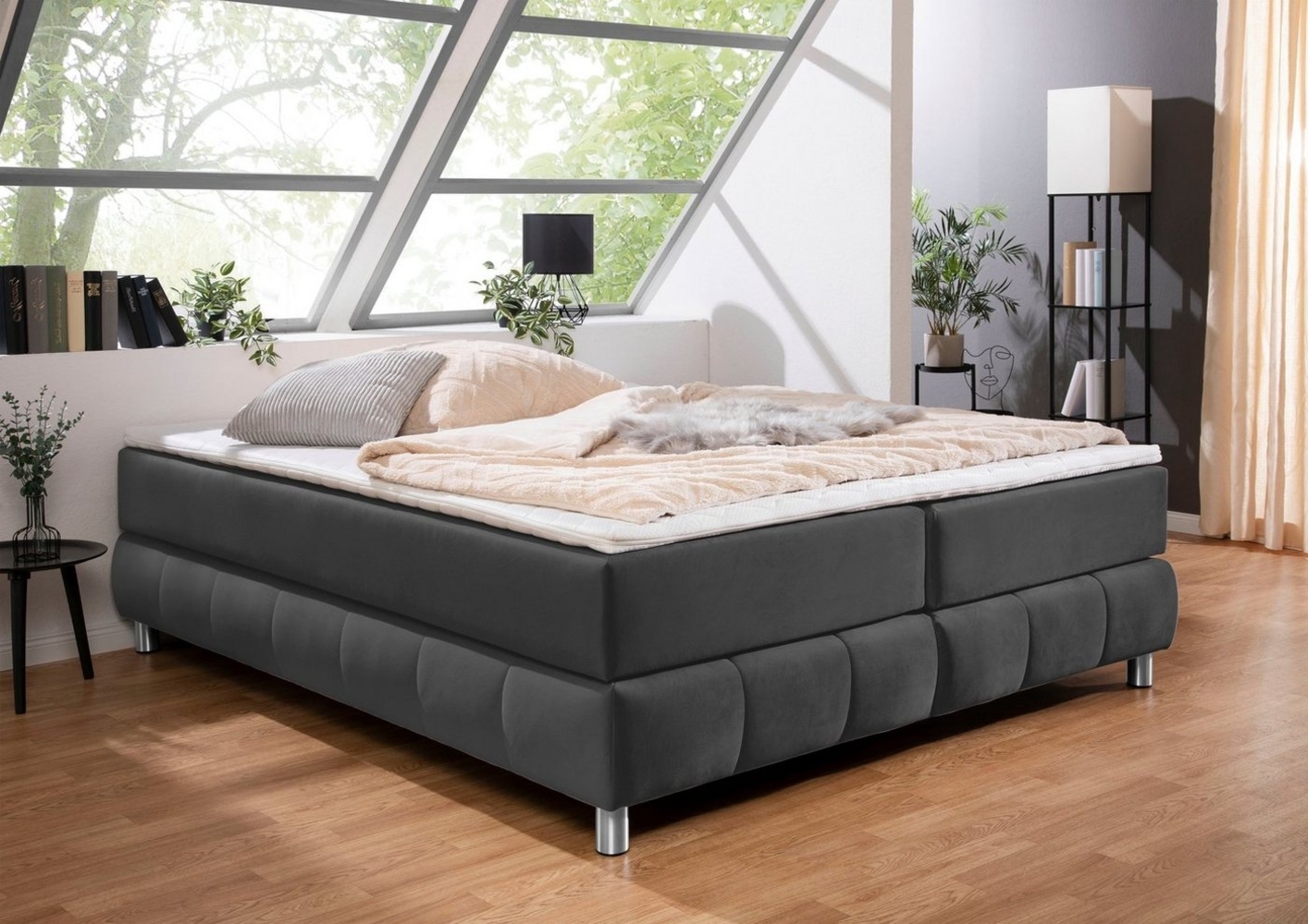 andas Boxspringbett Salo, Ohne Kopfteil, inkl. Topper, auch in Überlänge 220 cm Bild 1